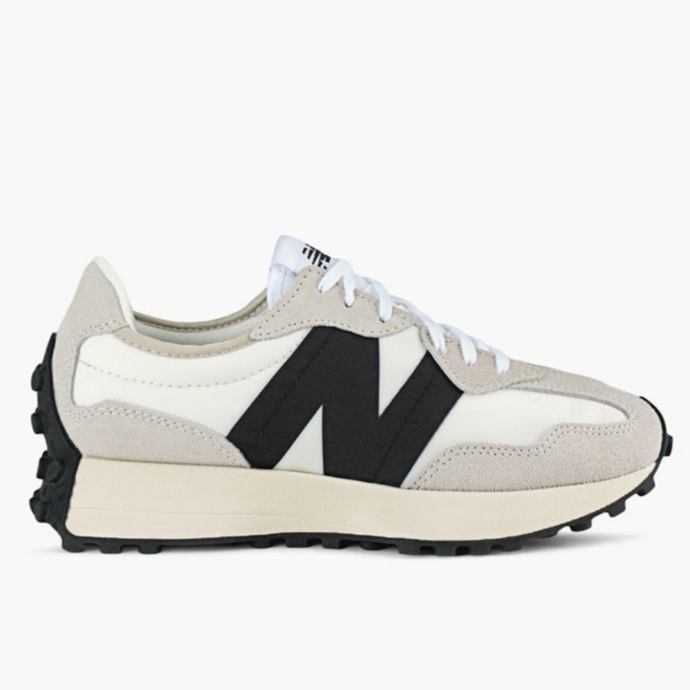 New Balance 327 White and Black Sneakers